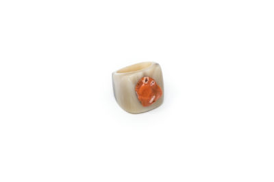 Anello  conchiglia corallo oro