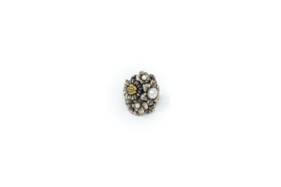 Anello in arg. Fiore in corallo