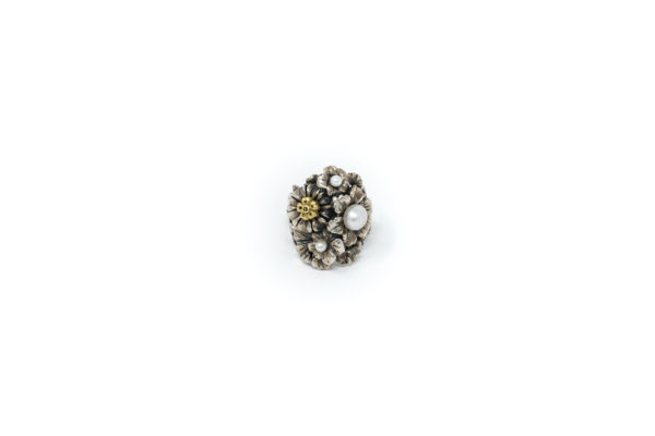 Anello in arg. Fiore in corallo