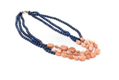 Collana in lapis e corallo rosa