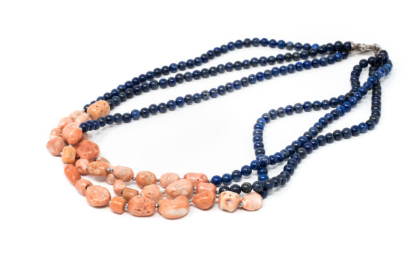 Collana in lapis e corallo rosa